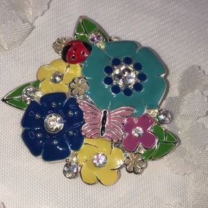 Colorful Silver Flower Ladybug Butterfly Locket Statement Fashion Pendant J72